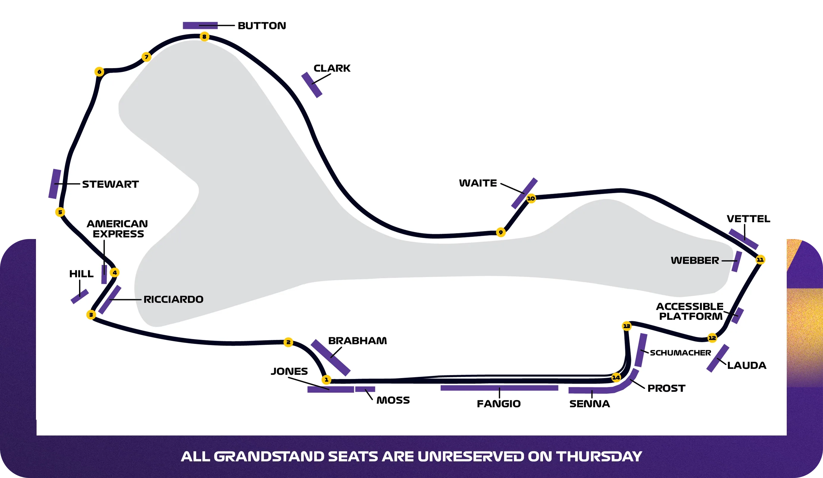 Map of Grandstands