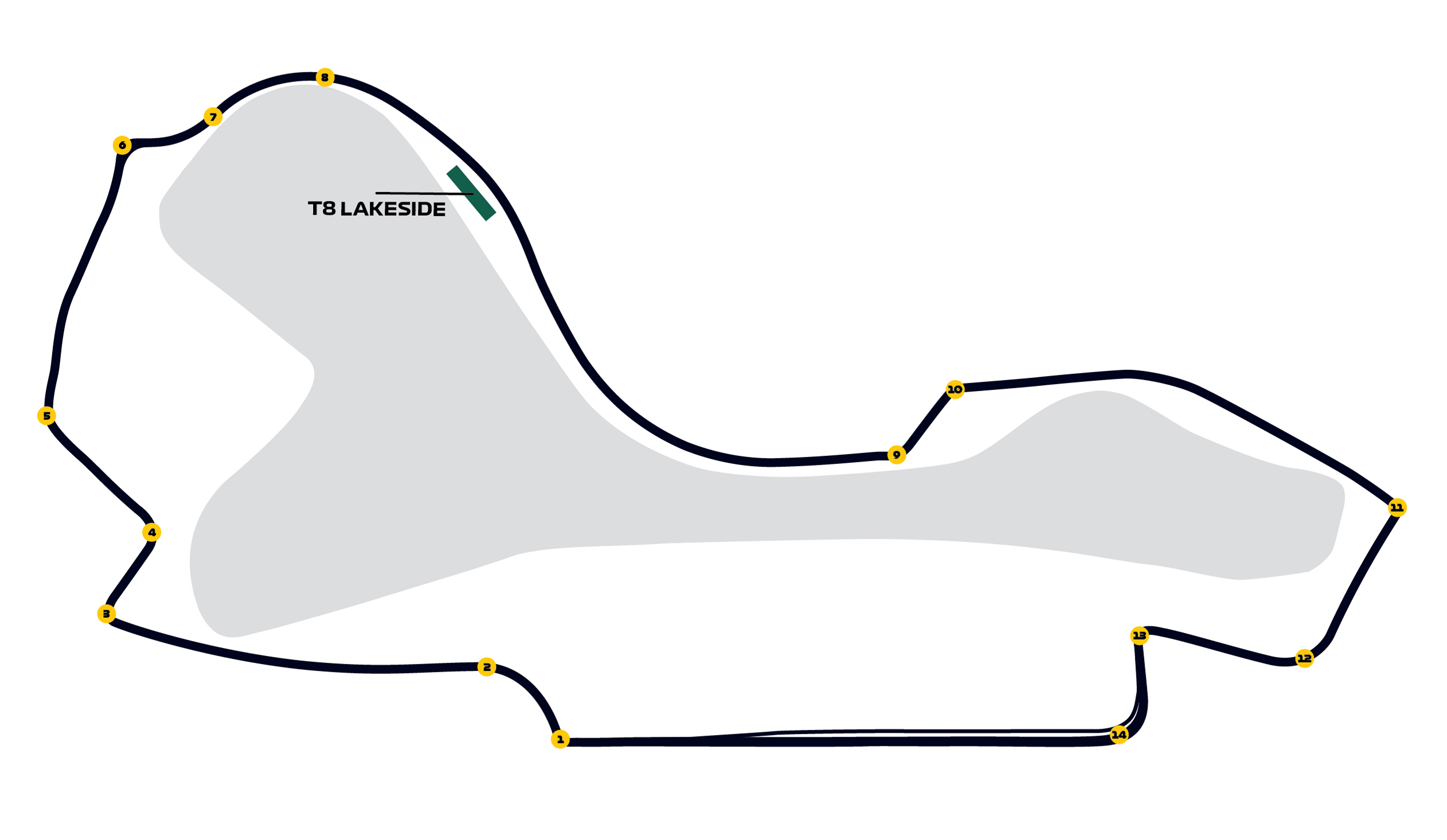 Map of T8 Lakeside